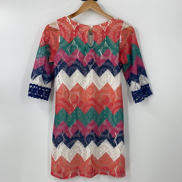 Sequin heart multicolor lace A line summer spring tunic - Picture 12 of 13